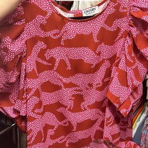 Crosby Rudy Leopard Top Size Large